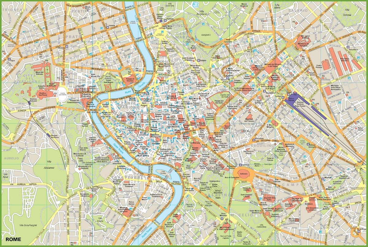 罗马旅行地图