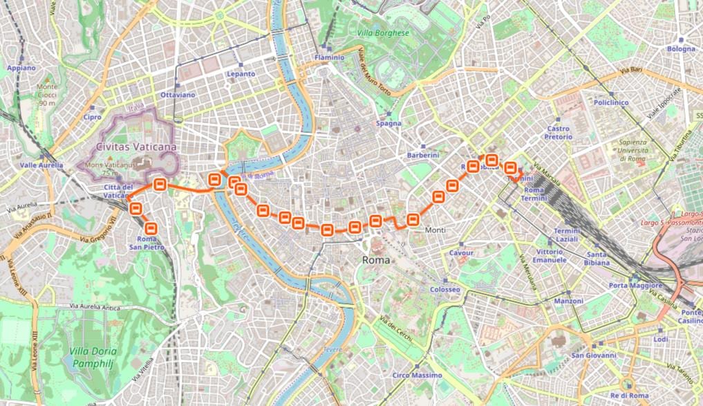 地图罗马总64路线