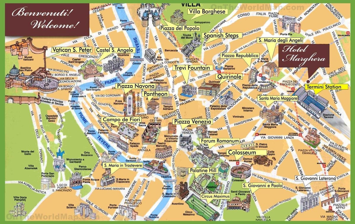 地标在罗马的地图