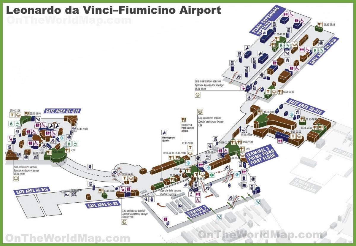 列奥纳多*达*芬奇菲乌米奇诺机场的地图