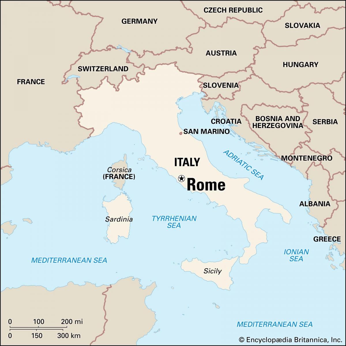 地图在意大利罗马和周边地区