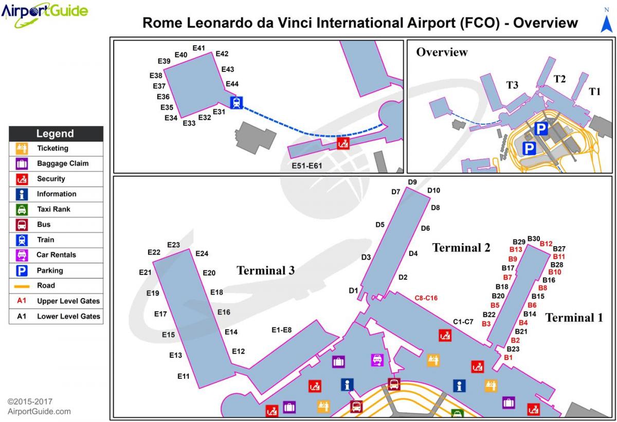 列奥纳多*达*芬奇的国际机场的地图