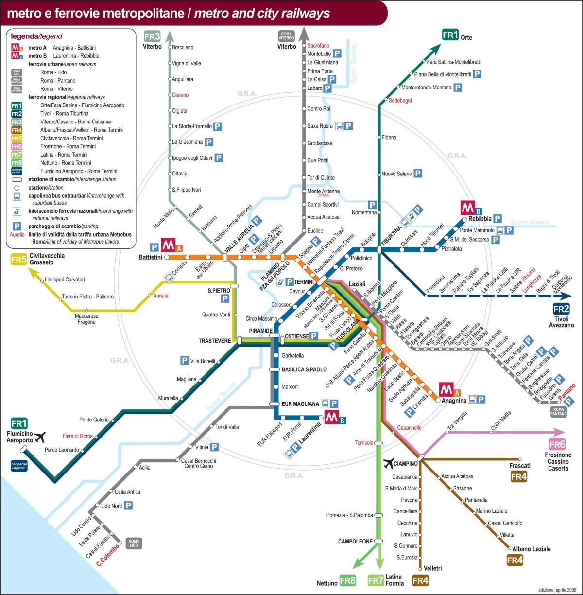 意大利罗马的火车的地图