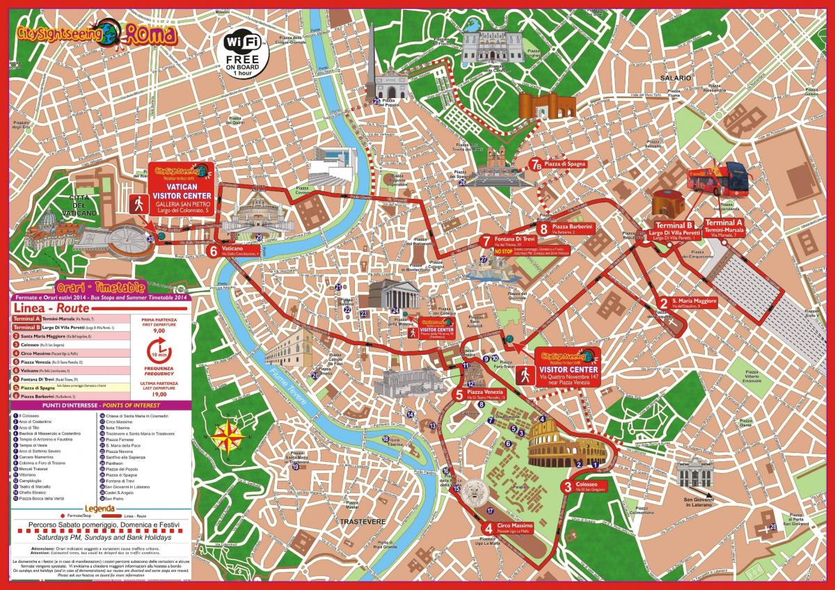 罗马市旅游巴士路线图