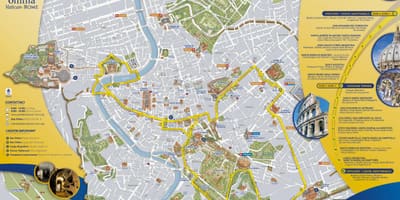 地图罗马开放旅游巴士路线 