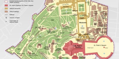 梵蒂冈城市的旅游地图