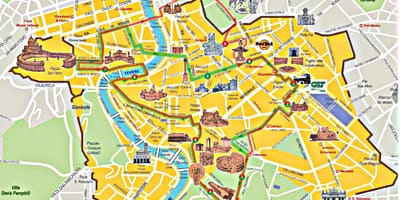 罗马跳上跳下的巴士旅游路线图