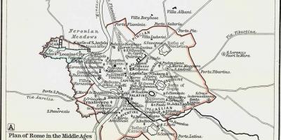 地图的中世纪的罗马