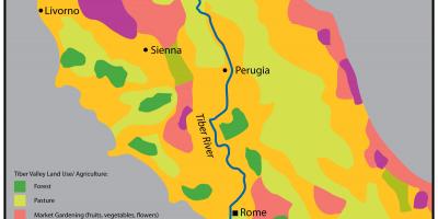 台伯河罗马的地图