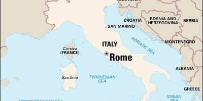 地图在意大利罗马和周边地区